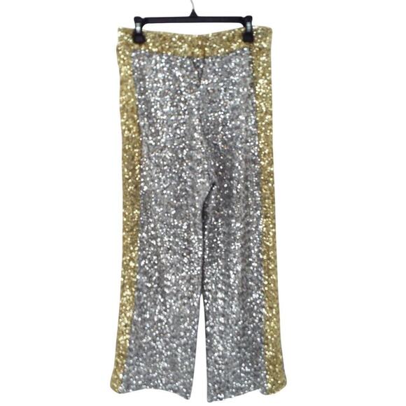 Faith Connexion Sequin Pants M Gold Silver Sparkle Burning Man Look Vintage - Picture 5 of 5